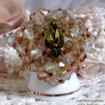 Anello veronese con sfaccettature, trottole e navetta in cristallo Swarovski